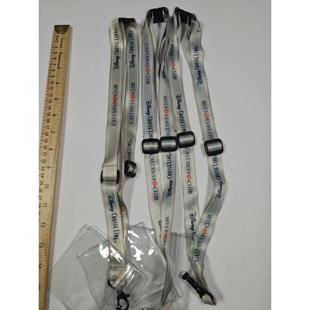 Disney Cruise Line‎ Castaway Club Silver Member Lanyards Lot of 3 DCL Keychains